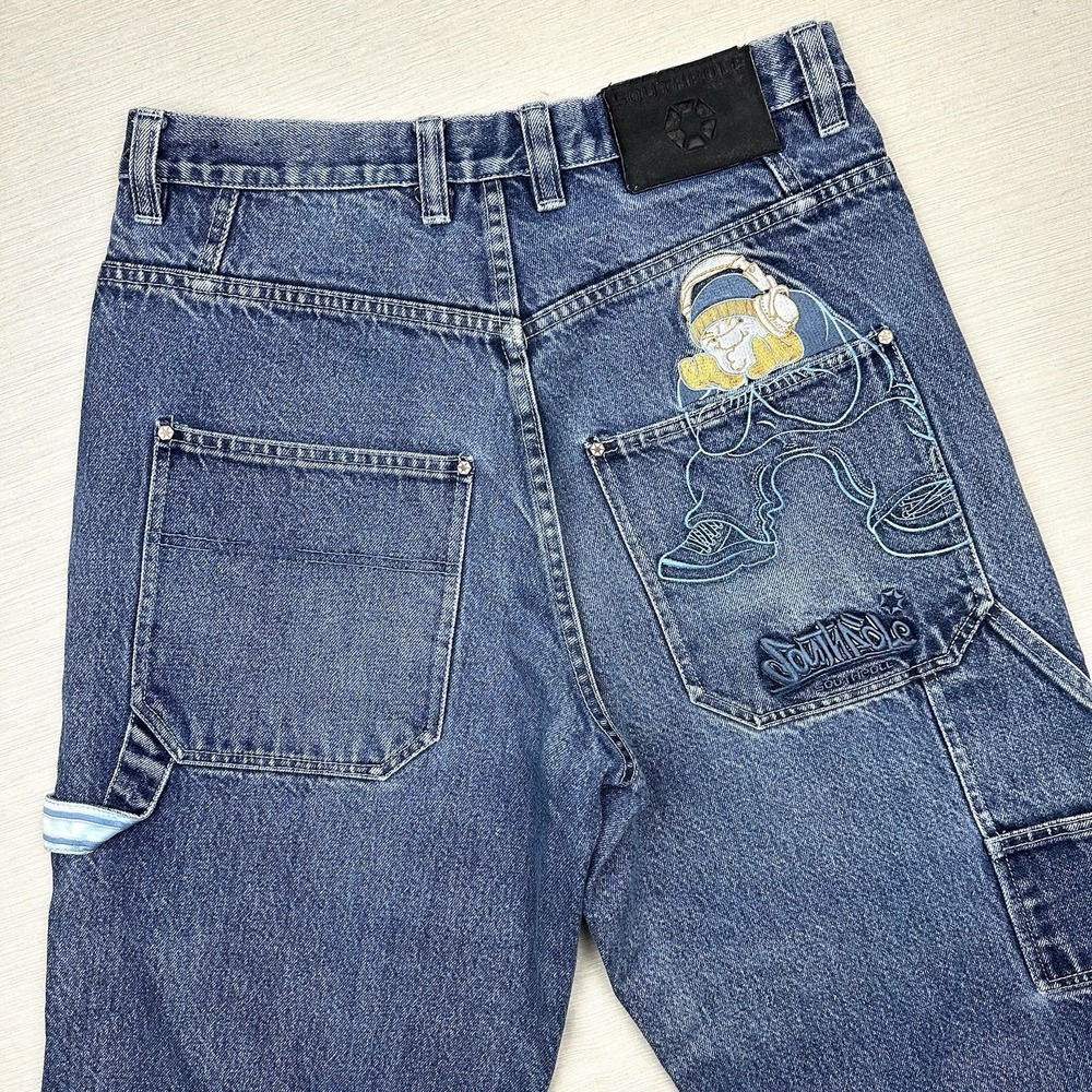 Rare South Pole Blue Dark Jeans Embroidered Size 31W X 25L Skater 90's 2000's
